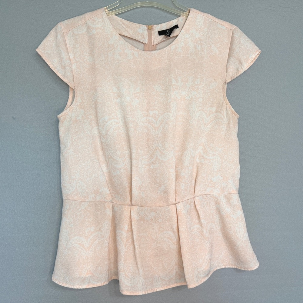 H&M Peplum Paisley Feminine Top Womens Size 8 Office Pastel Romantic Soft Girl